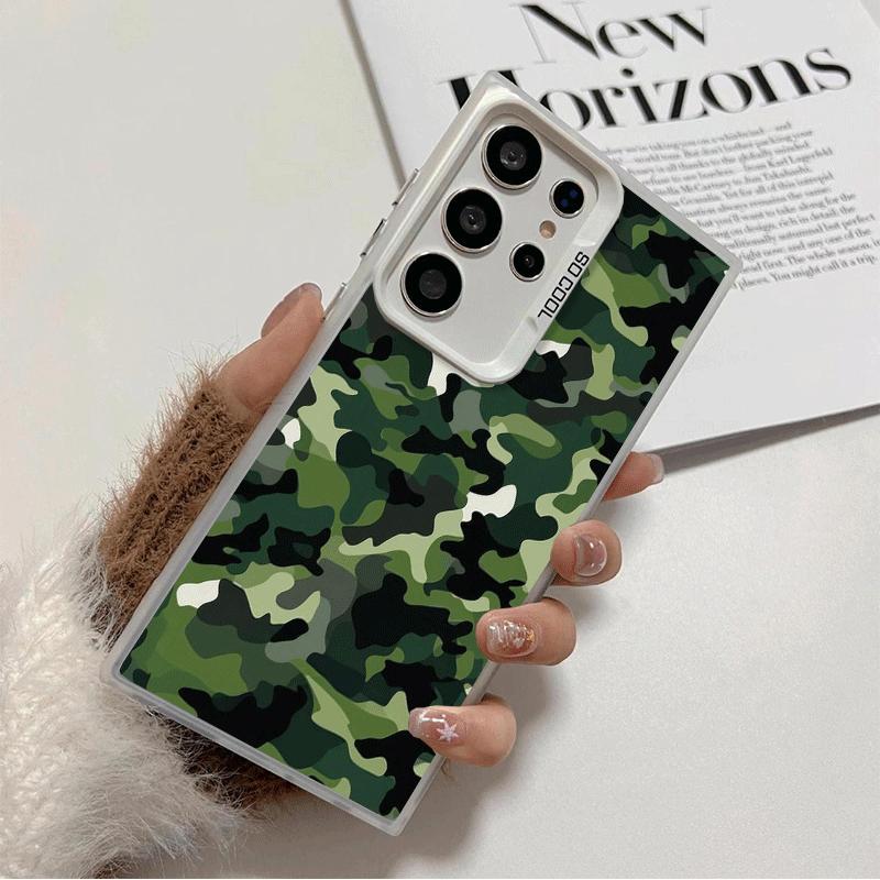 Camouflage Military Pattern Soft Phone Case for Samsung Galaxy S24 S25 FE S26 Edge S23 Ultra S22 Plus S21 + Shockproof Cover Bac
