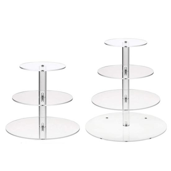 Прозрачный круглый держатель для торта, акриловый, 44989, ярусная стойка для кексов, подставка для вечеринки