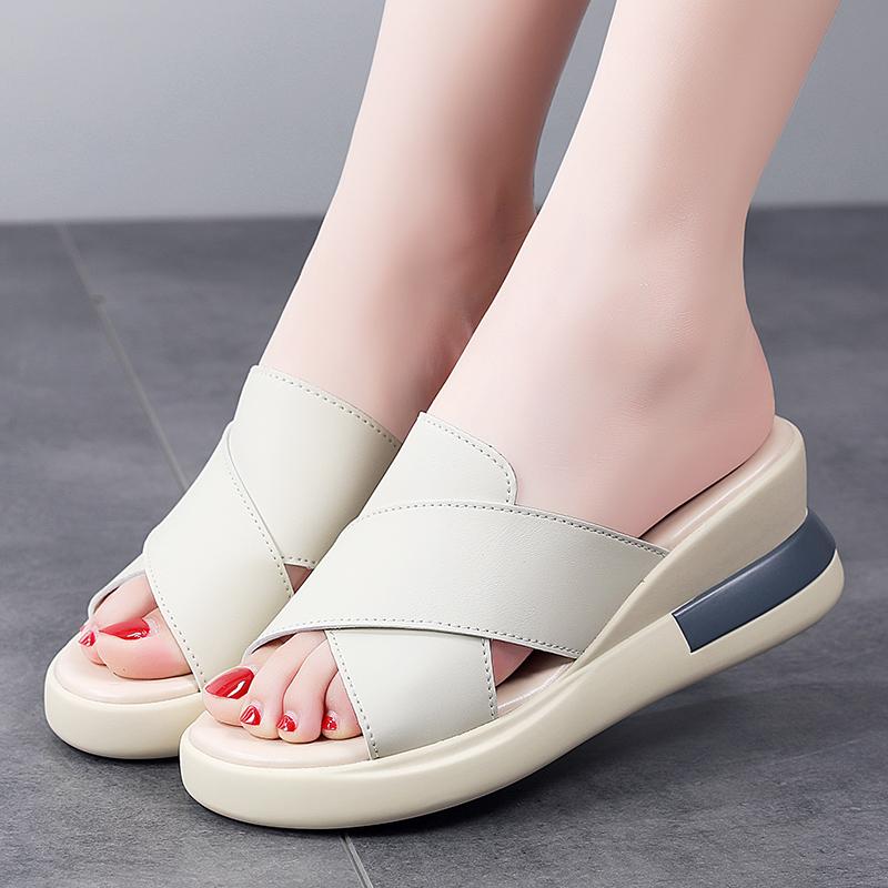 Женские тапочки-слайдеры, сандалии, уличные, нарядные, с открытым носком, массивные, повседневные, черные, сандалии на толстой подошве, увеличивающие рост, на платформе