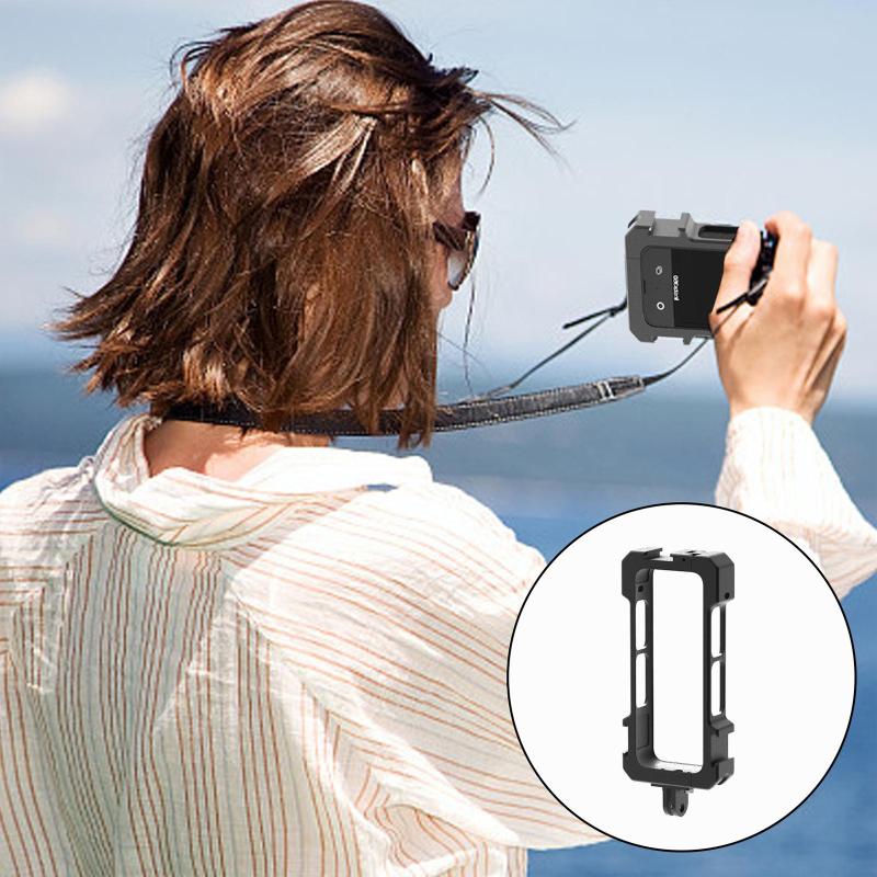 Camera Cage Cnc Aluminum Alloy Protective Frame Compatible For Insta360 X3 Panoramic Action Camera