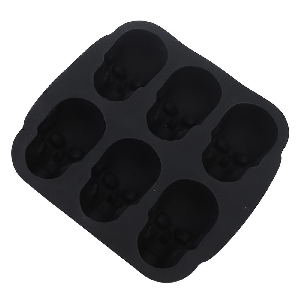 Soft Silicone Skull Head Baking Mold Food Grade Halloween Skull Cake Mold Home Kitchen DIY Baking