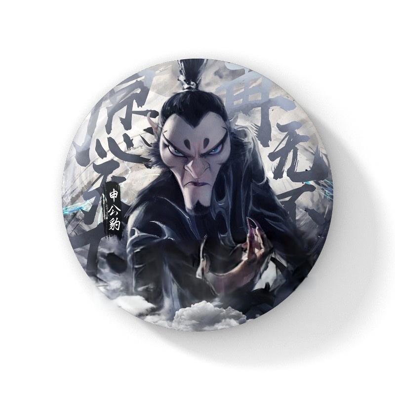 1 шт., значки на воротник рюкзака, броши на периферию Nezha, значок для фильма Nezha, демонические дети, ревущие в море