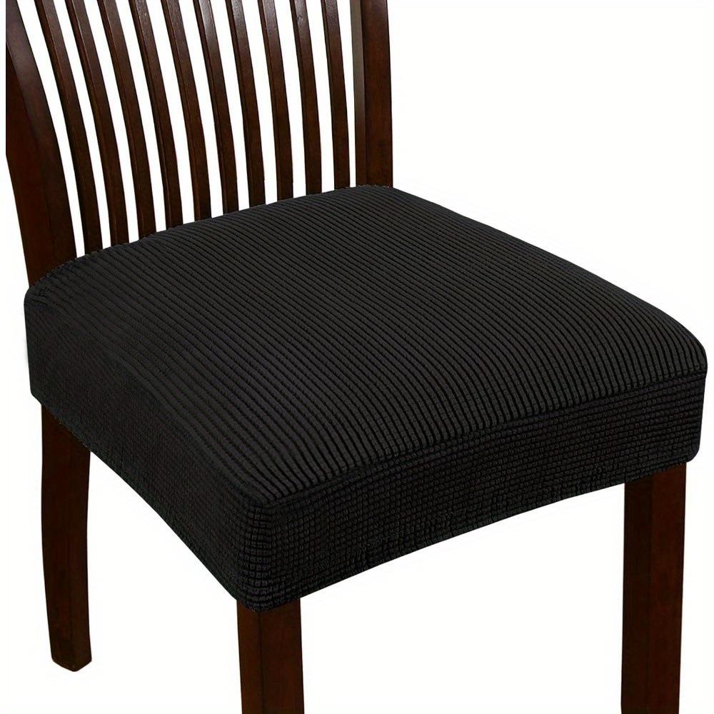 2 Piece Washable Jacquard Chair Seat Cover Anti-Dust Elastic Dining Chair Seat Slipcover Breathable Removable