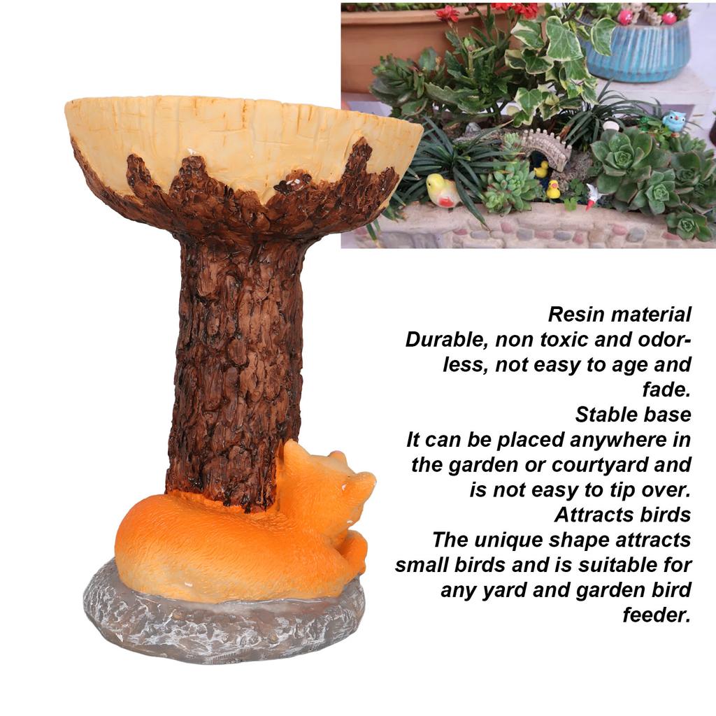 Статуя для ванны с изображением кошки и птицы, прочная полимерная чаша для ванны с птицами, изысканная декоративная статуя кормления птиц для двора, балкона