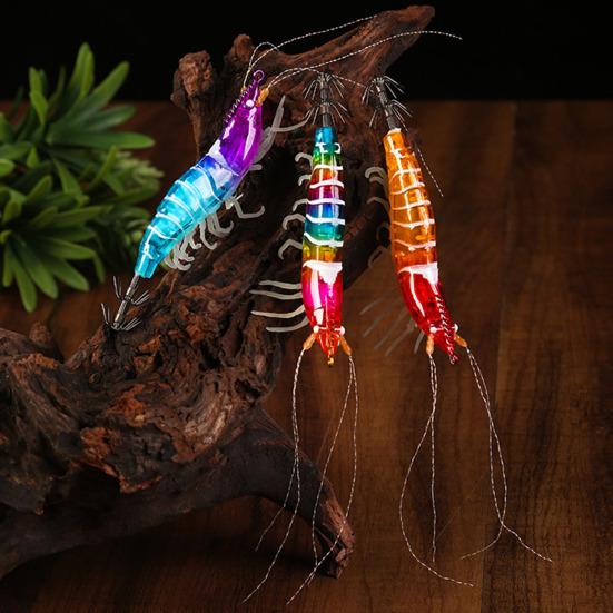 Светящаяся креветка-приманка с крючком для кальмара, реалистичная биомиметическая искусственная