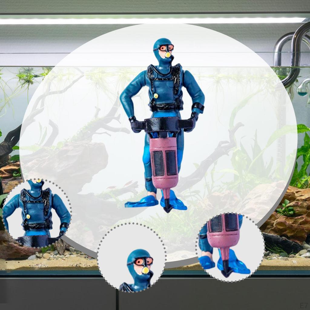Diver Figure Tank Decorations, Creative Simulation Cute Figurine, Mini Aquarium