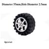 Black Four-wheel Toy Accessories Mini Rubber Wheels Model High Quality Drive Car Wheels