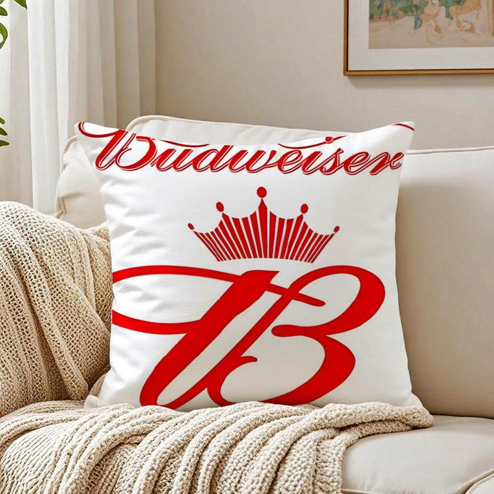 Beer Brand BBudweiser BBudvar Czech Cushion Cover Linen Pillowcase Soft for Sofa Bed Home Room Decor