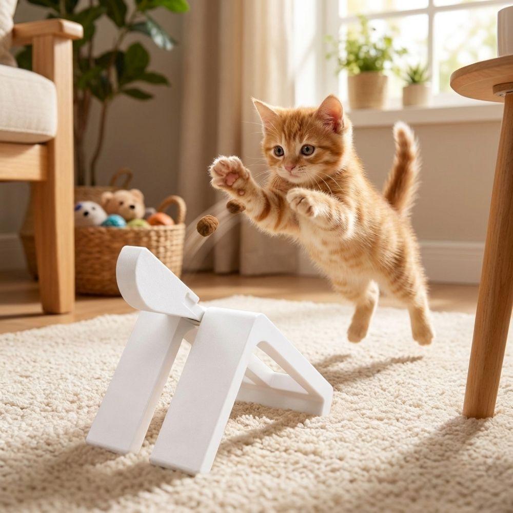 Manual Pet Treat Launcher Toy Plastic Pet Training Reward Toy Daily Interaction