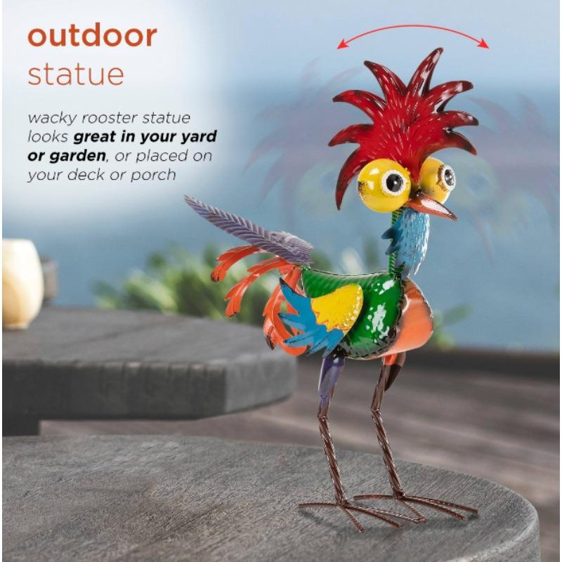 Металлическая статуэтка петуха на День благодарения - Новое поступление Садовая скульптура петуха для декора открытого патио, Орнамент на животную тематику