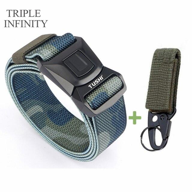 Новый мужской ремень для брюк, цинковый сплав, сменная пряжка, защитные мужские ремни для работы на открытом воздухе, быстросохнущий прочный нейлоновый повседневный вязаный ремень