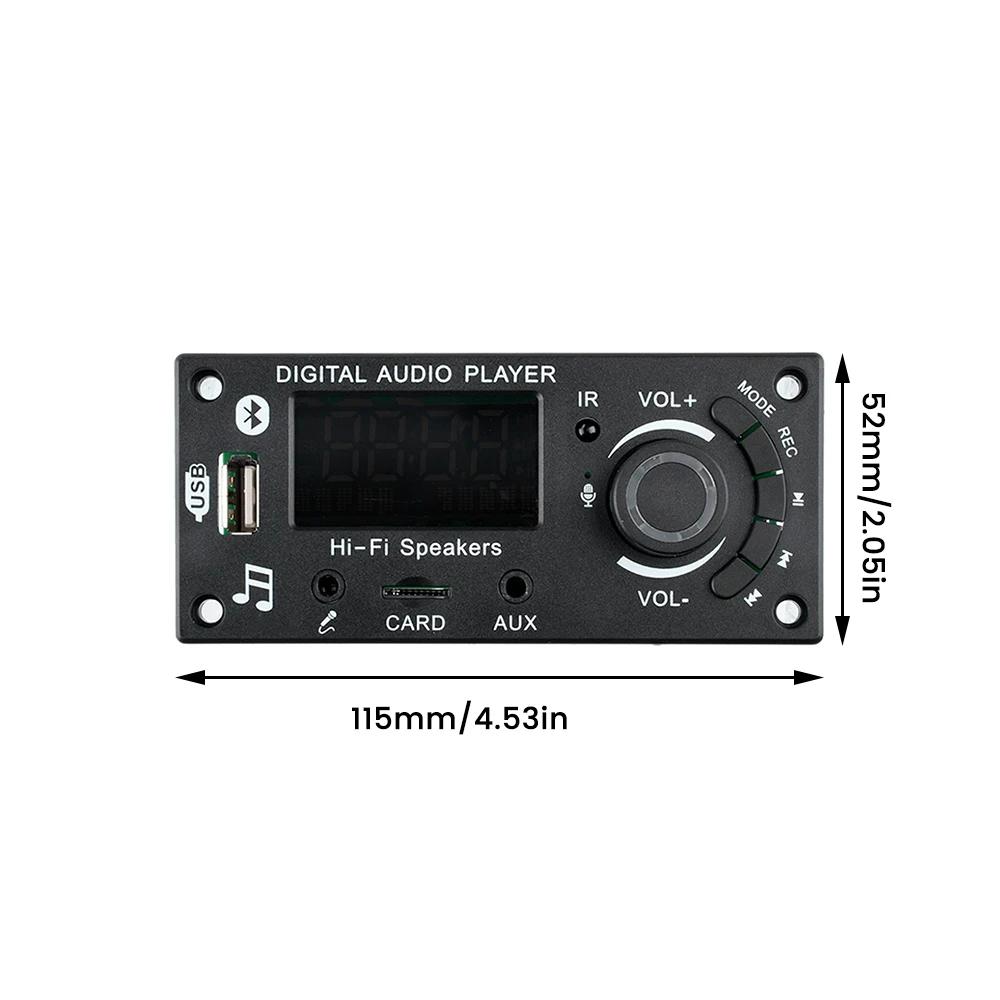 2*50 Вт DIY цифровой усилитель Bluetooth 5,0 MP3 декодер плата автомобильный MP3 музыкальный плеер USB FM-радио TF карта микрофон Aux модуль записи