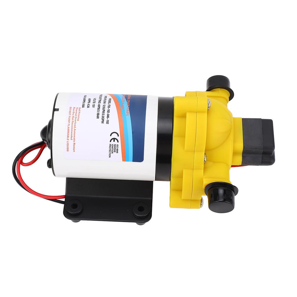 12V DC Diaphragm Water Pump Self Priming 3.3 GPM 45 PSI Low Noise Fresh Water Pump for RV Marine Yacht Caravan