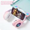 Cute Cat Ear Gaming Headset Wireless Earphone Foldable LED Luminous Noise Bluetooth 5.0 Stereo Bass Headphones With Mic TF FM Kid Girl