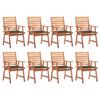 Day and Night - Day and Night Garden Dining Chairs and Cushions 8 Units Solid Acacia Wood