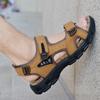 Leather Men Water Beach Sandals Summer Outdoor Casual Closed Toe Sports Sandals Non-slip Soft Hiking Wading Sneakers