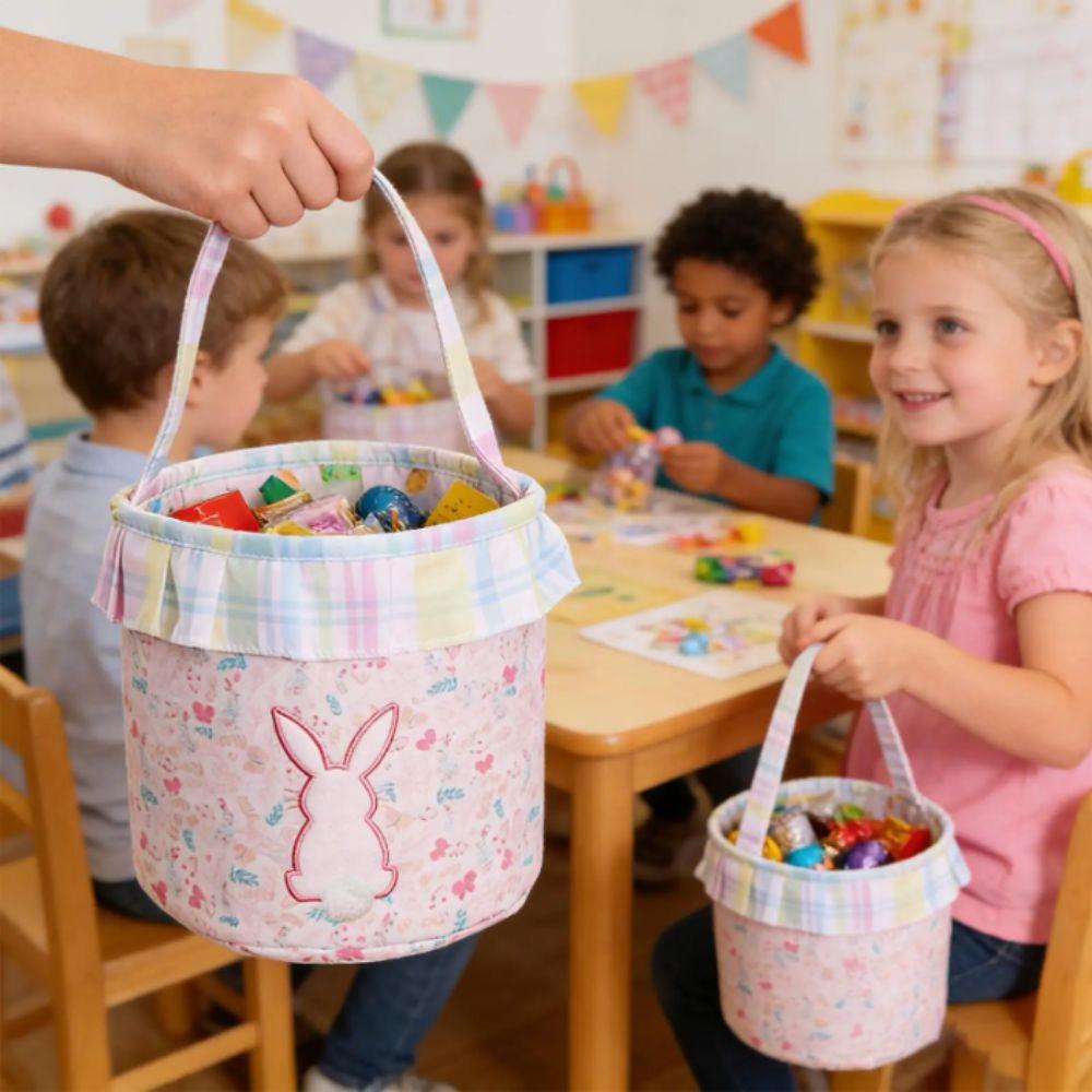 Pom-Pom Tail Easter Basket Empty Design Rabbit Basket Easter Bunny Basket Easter Celebration