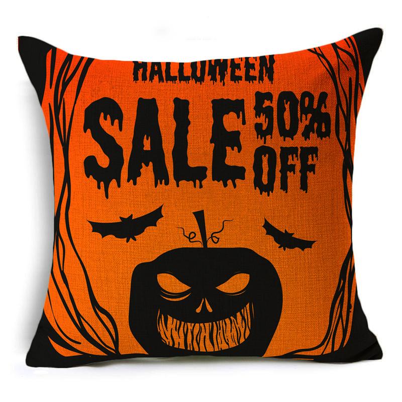 Модный классический оранжевый Хэллоуин, лунная ночь, летучая мышь, призрак, льняная наволочка, декоративная наволочка для дивана, гостиной, вечеринки