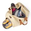 Canvas Travel Duffle Bag Tote Waterproof Lugage Bag Sports Gym Large Bag with Shoe Pocket Leisure Weekender Overnight Bag