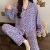 Imitation cotton ins style bow pajamas women's spring new fashion lazy long-sleeved loungewear two-piece set