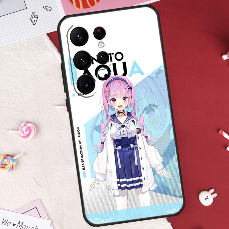 Чехол Hololive Minato Aqua для Samsung Galaxy S26 Ultra S23 S22 S21 S20 S24 S25 Ultra S10 Plus S25 FE Защитный корпус