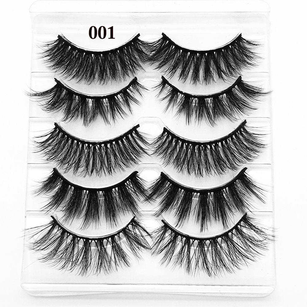Woman Natural Long Volume Fluffy Wispies Eye Lash Extension 3D Mink Hair False Eyelashes Crisscross
