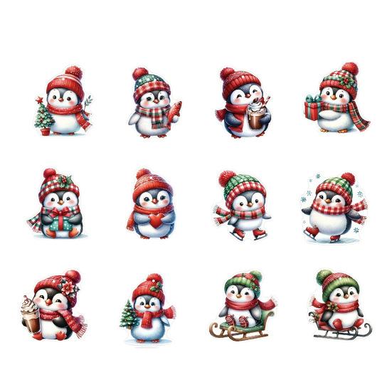 12/24/36 шт. Рождественские украшения деревянные мультяшные пингвины украшения для рождественской елки подвесные бирки для