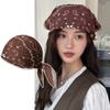 Y2K Small Square Scarf Geometric Shape Leopard Print Silk Scarf Elegant Satin Hijab  Beach