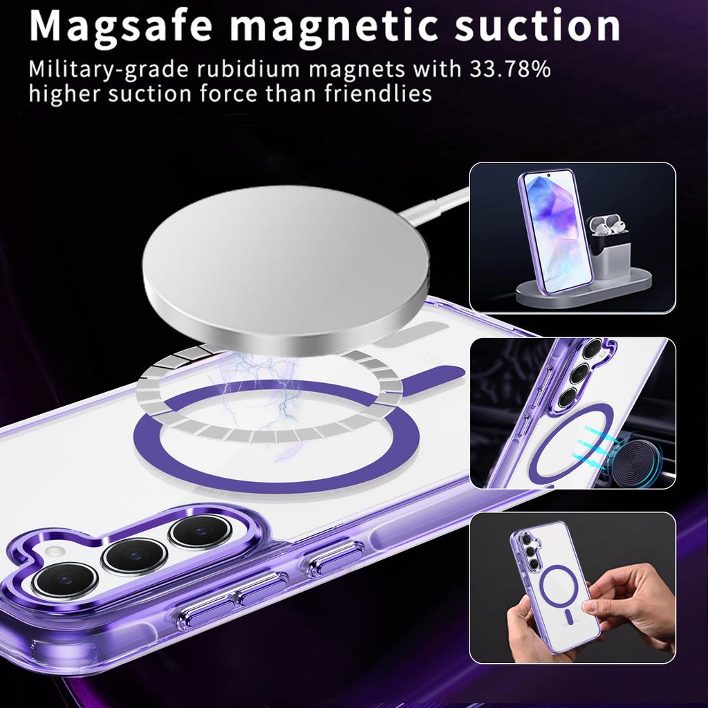 For Samsung Galaxy A55 5G Case Compatible with MagSafe TPU+PC Clear Phone Cover
