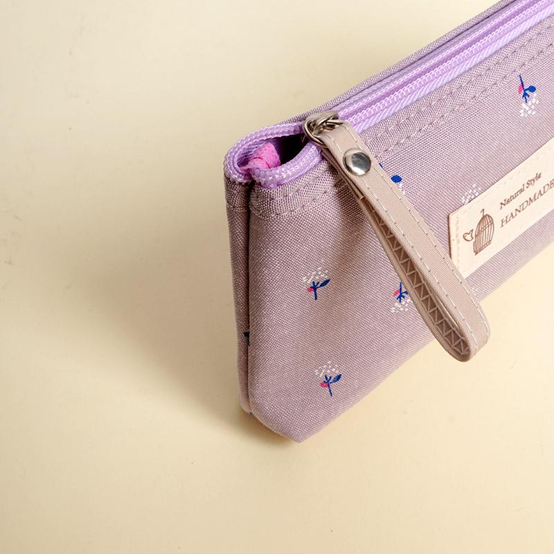 1Pc Floral Prints Rectangle Coin Purse Cute Cosmetic Bag Small Storage Bags Canvas Toiletry Organizer Purse