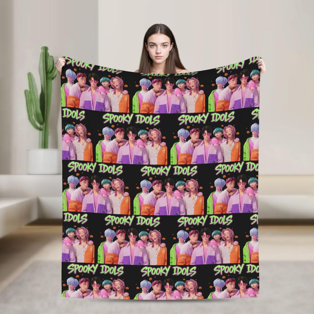 Baby Saja KPop Demon Hunters Saja Boys Blanket Warm Funny Plush Bedding Throws For Child Couch Chair Flannel Bedspread Bed Cover