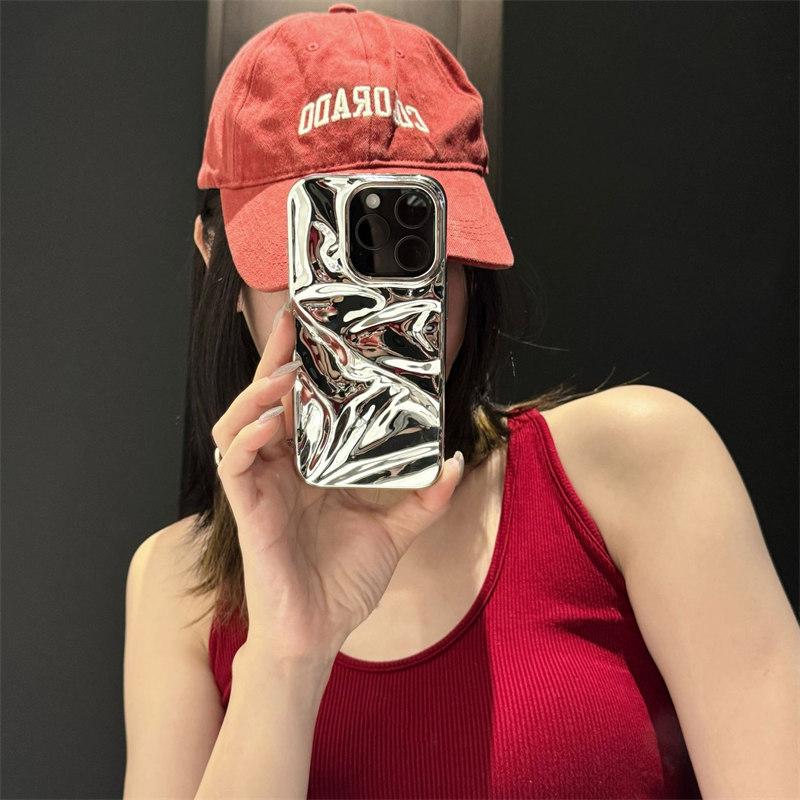 Чехол для телефона с 3D-дизайном в виде глянцевой волны для iPhone 16, 15 Pro Max, 14 Plus, 13, 12, 11 — защита камеры и ударопрочная задняя крышка