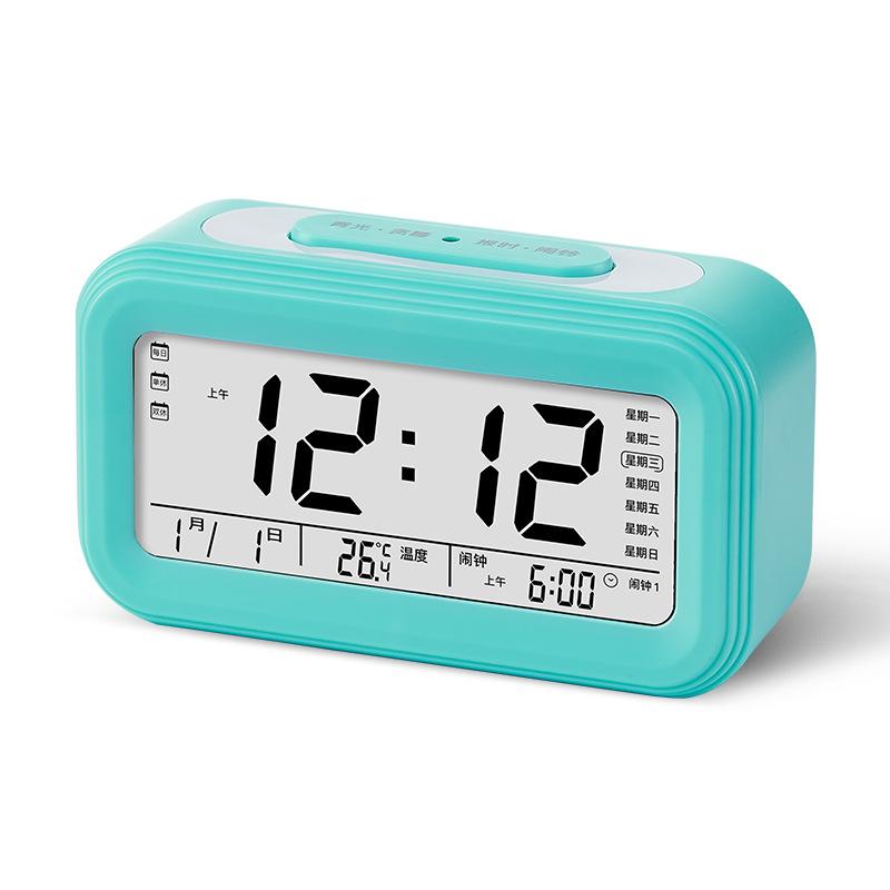 Charging Voice Clock Three Sets of Alarm Clock Smart Smart Clock Creative Mute LED Electronic Alarm Clock Gift