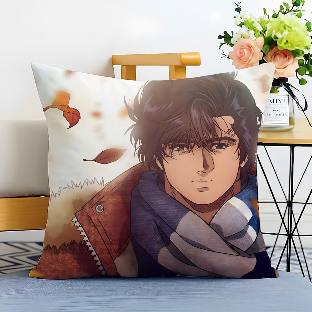 Casual CCity Hunter SShinjuku Private Eyes Cushion Cover Washable Linen Pillowcase Soft for Sofa Bed Cozy Home Room Decor