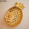 Gold Plated Pineapple Ceramic Storage Plate Snack Plates Dessert Jewelry Dish Make Up Tray