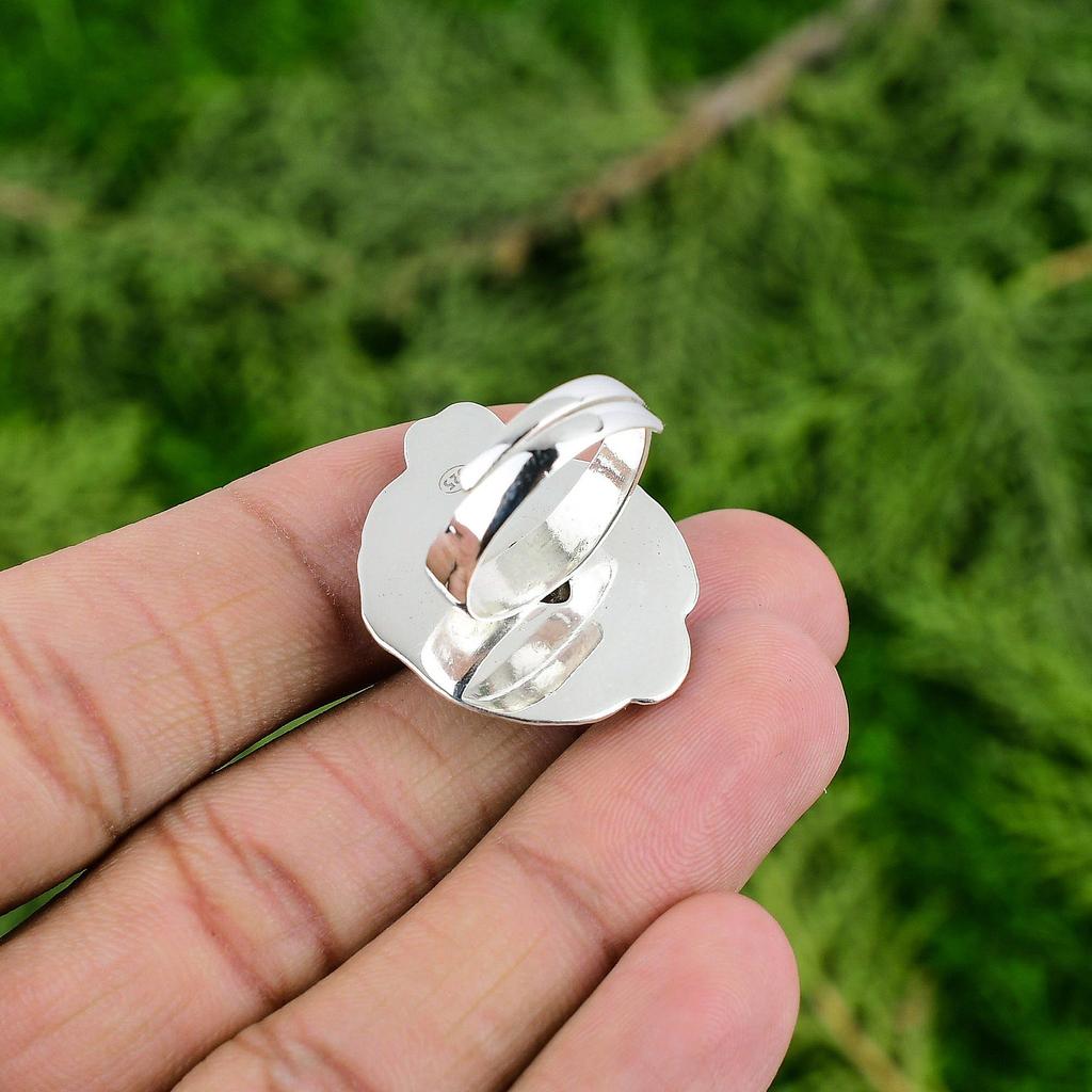 Распродажа ко Дню матери Серебро 925 пробы Триллион Натуральный Гессонит Необработанный Безель Кольцо Обещания