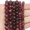 Натуральный темный гранатовый камень бусины 6/8/10 мм круглые свободные разделительные бусины для изготовления ювелирных изделий поставщик DIY женский браслет ожерелье