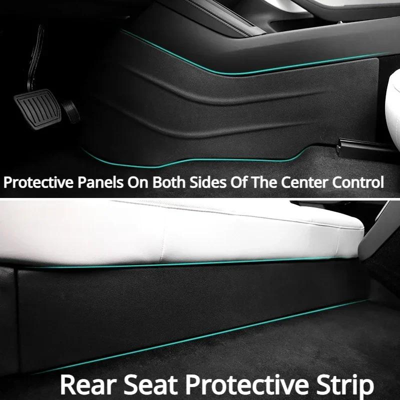 For Tesla Model 3+ Highland Front Car Door Sill Edge Protective Strips Welcome Pedal Threshold Strip Central Control Side Guards