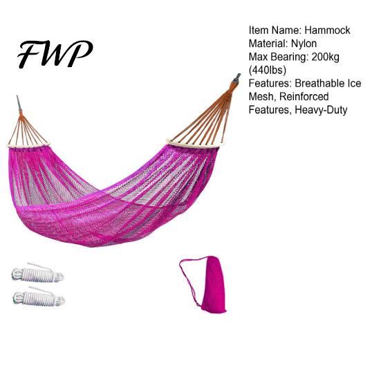 Adjustable Swing Hammock with Breathable Ice Mesh Design Double Load 45 Degree Traction Rope Bearing 200kg Reinforced Anti-rollover