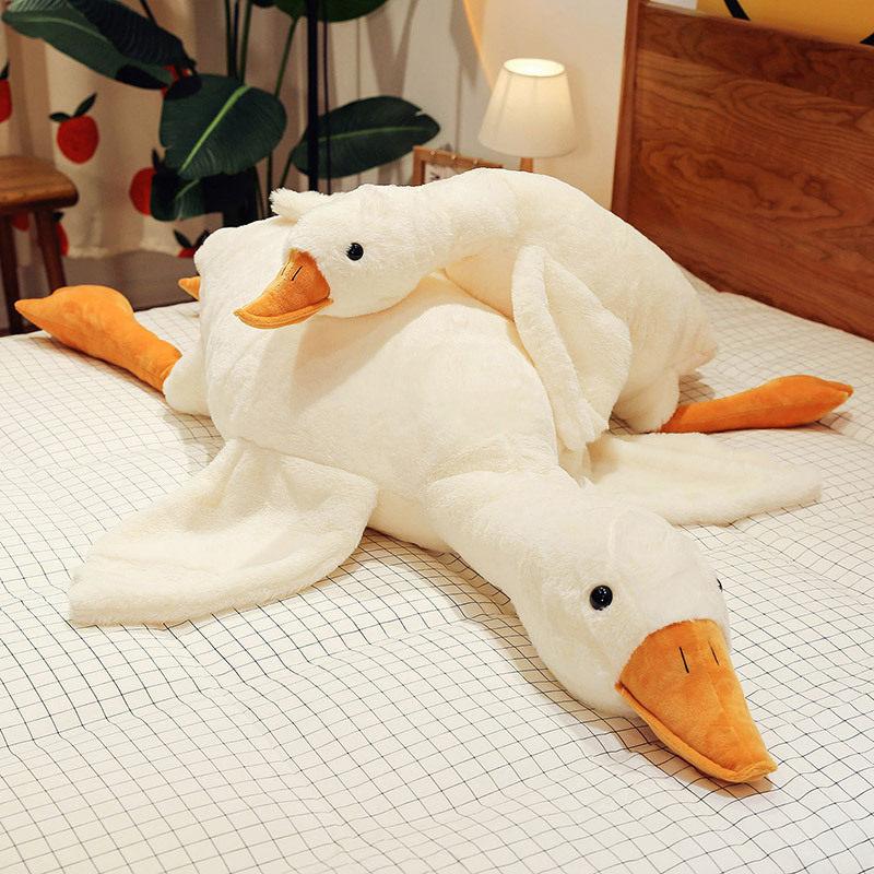 90-190cm Lovely Big White Goose Throw Pillow Plush Toy Big Goose Doll Sleep on Bed Birthday Gift Girl Envio Gratis Stuffed Toys