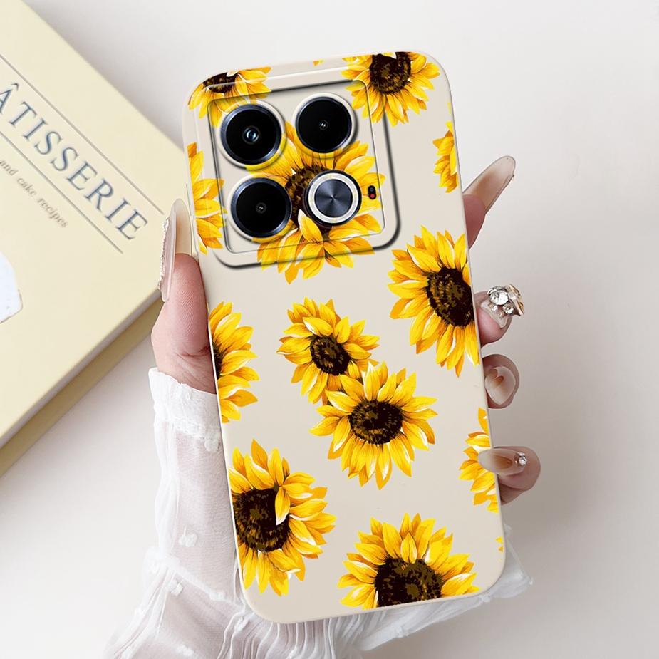 Для Infinix Note 40 Чехол X6853 Красивые Девушки Подсолнухи Чехол Мягкий Силиконовый Чехол для Телефона Для Infinix Note 40 Pro Plus Note40 Fundas