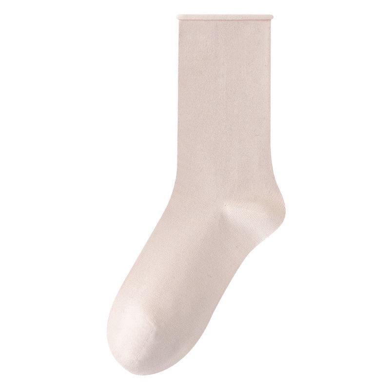 Женские антибактериальные и дезодорирующие носки средней длины из шелка Mulberry - без косточек, свободный крой для осени.