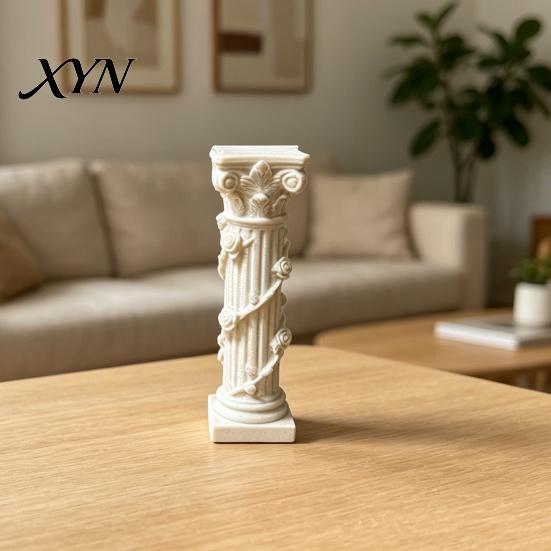 Ретро Домашний Орнамент Белая Коринфская Колонна, 3D Печатная Статуэтка Цветочной Лозы, Римский Настольный Декор для Рабочего Стола Полки