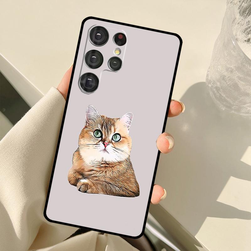 Чехол для телефона Samsung Galaxy с изображением британской короткошерстной кошки S24 Ultra S21 S22 S23 S25 Ultra S9 S10 Plus S20 FE S25 FE Задняя крышка