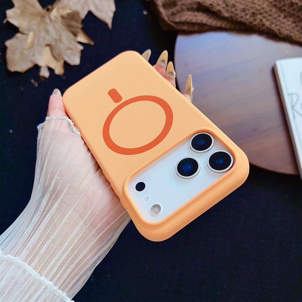 For iPhone 17 Pro Max Magnetic Case Silicone + PC Protective Phone Back Cover Compatible with MagSafe