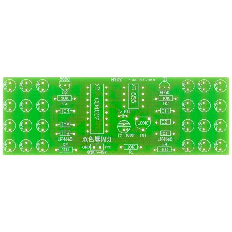 NE555 CD4017 IC светодиодные электронные фонари комплекты красный синий двухцветный DIY комплект стробоскоп электронный костюм мигающие огни компоненты DIY
