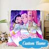 Custom Name KPop Cartoon Blanket bed sofa Blanket Flannel Blanket for Camping, Hiking, Picnic Essentials,gift for Fan family