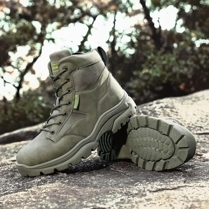 Men's High-top Hiking Boots Outdoor Shoes Military Boots Rubber Sole Large Size39-46