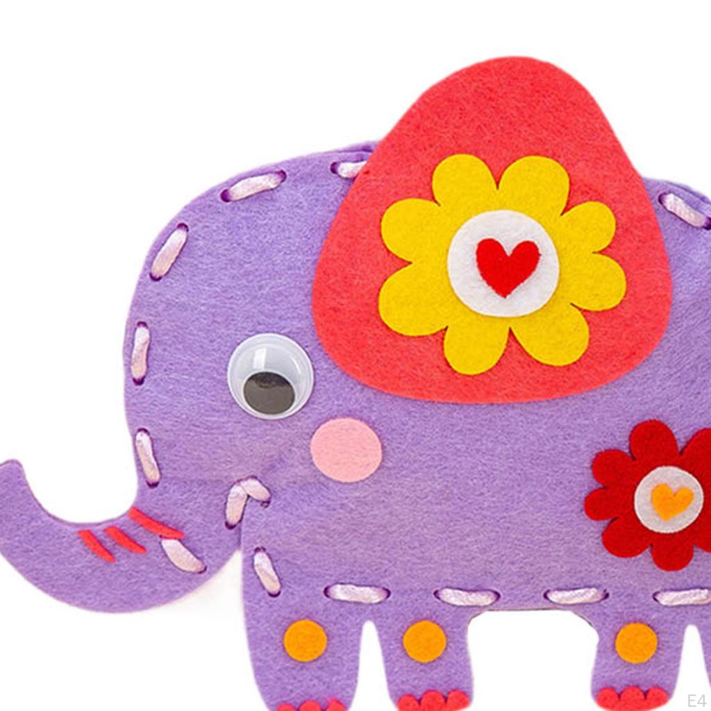 4 Pieces DIY Sewing Kit Animal Doll Material Improve Confidence Lovely Kids Crafts Supplies