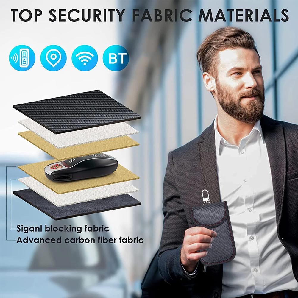 Новый чехол для блокировки сигнала ключа, защитный чехол, сумка для защиты конфиденциальности, блокировщик сигнала, безопасная сумка для ключей от машины, противоугонные сумки для автомобиля